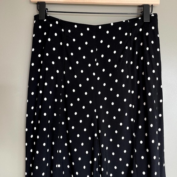 Anthropologie Chesapeake Wide-Legs Black White Polka Dot Floral Pants Size‎ 4 - Picture 6 of 16